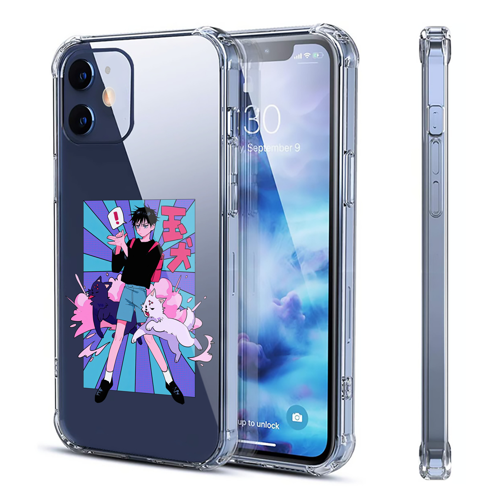 （画像用） 呪術廻戦 Jujutsu Kaisen 【iPhone 12シリーズ対応】透明スマホケース（クリアソフトケース）